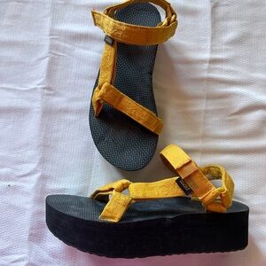 Teva Yellow Platform Sandals